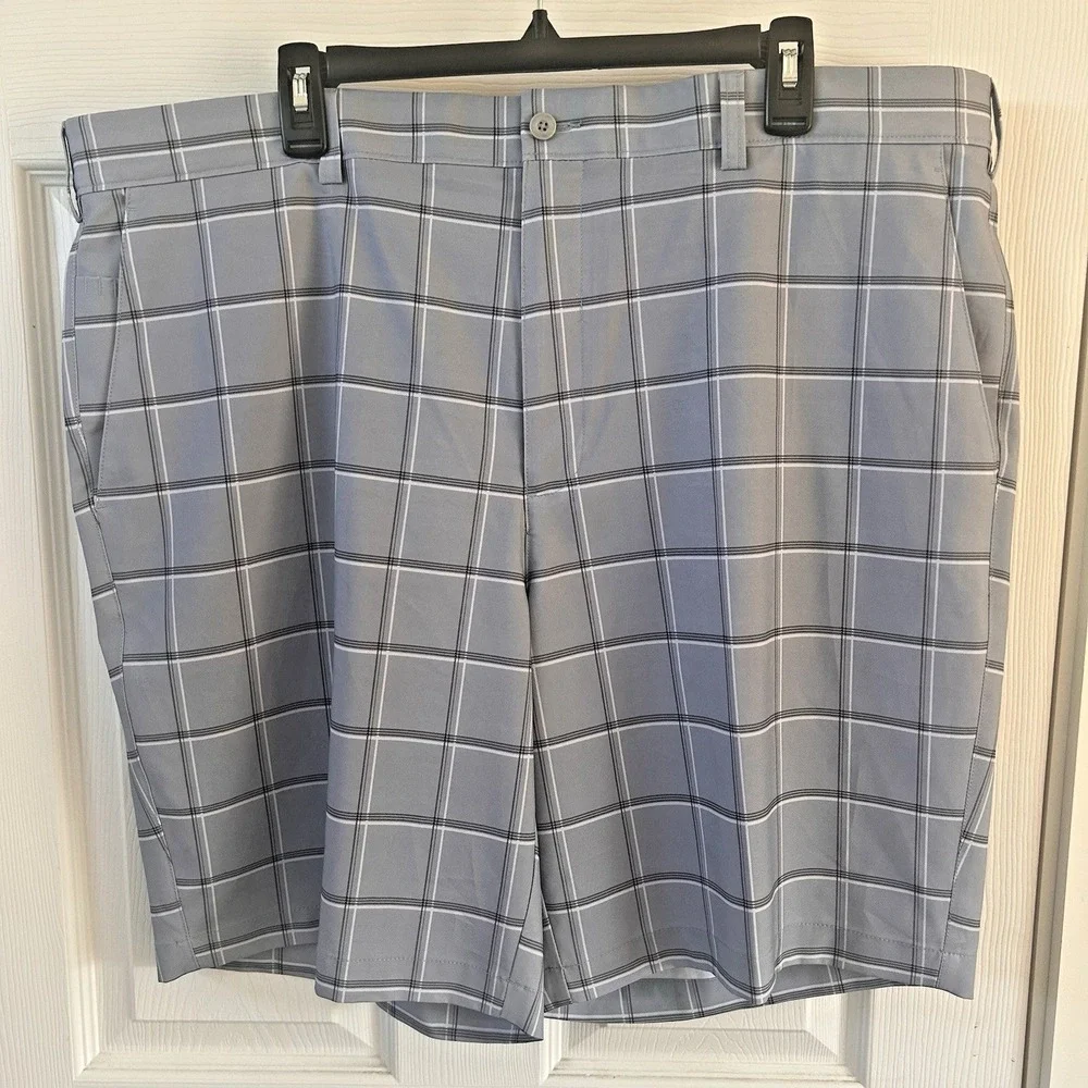 Golf Shorts PGA Tour Men's Size 42 Golf Shorts Gray Plaid Exc Cond‎ BxOO